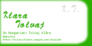 klara tolvaj business card