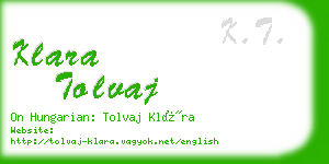 klara tolvaj business card